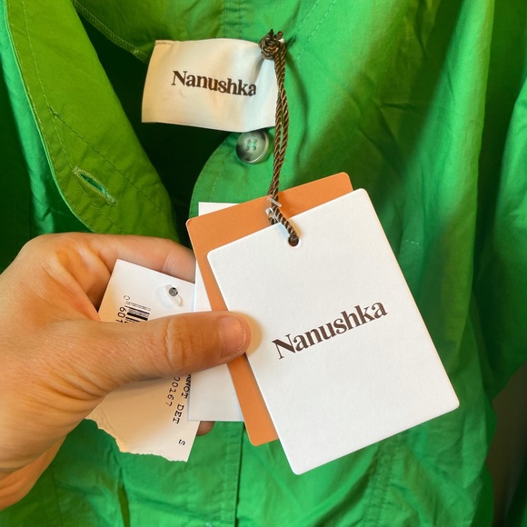 NWT Nanushka Long Sleeve Green Mini Dress size S - Picture 7 of 8